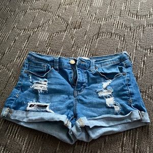 MUDD FLEX Stretch size 3 blue denim ripped shorts